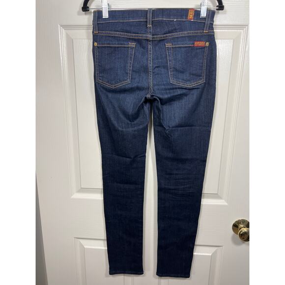 7 For All Mankind Jeans Slim Straight Cigarette Leg Dark Wash Womens 26 - Picture 4 of 7